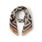 ショッピングイタリア マフラー 「別注」Vincenzo Miozza / コットンリネン チェーン柄 ネッカチーフ メンズ