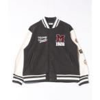 スタジャン 「Disney/ディズニー」MICKEY MOUSE/ミッキーマウス 袖切替 ワッペン刺繍 フリース スタジャン レディース