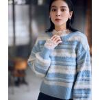 ショッピングボーダー ニット セーター パターンボーダーニット レディース