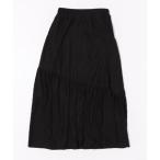 スカート ソリッドカラー ななめ ギャザー マキシ スカート