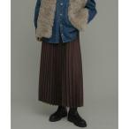 スカート フェイクスウェードプリーツスカート
