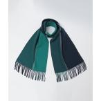 マフラー SHIPS: カシミヤ ダブルフェイス パネル マフラー メンズ