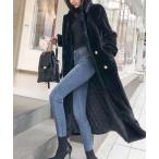 ダウンコート ダウンジャケット エコファーで軽い着心地ガウンコート レディース