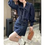 ショッピングセットアップ レディース セットアップ デニムシャツ+スカートセットアップ レディース