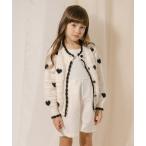 ショッピングハート カーディガン  ネックスカラップハートデザインニットカーディガン キッズ 子供服 女の子