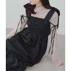 ショッピングアンドミー ワンピース 肩リボンシャーリングワンピース