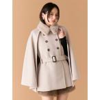 コート アウター ファー付き3wayケープコート レディース