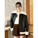 ブルゾン アウター ビックカラーボアジャケット レディース