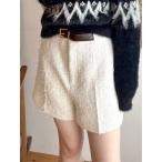 パンツ ベルト付きショートパンツ レディース