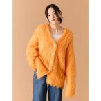 カーディガン シャギーニットカーディガン レディース