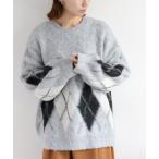 ショッピングアーガイル ニット セーター アーガイルニットプルオーバー レディース