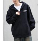 パーカー 「HUF/ハフ」ALL CAPS F/Z HOODIE/裏起毛 刺繍ロゴ ジップアップパーカー メンズ レディース
