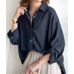 ブラウス シャツ 「UVケア素材」軽やかにデイリーに使える。レーヨン麻混オーバーサイズロールアップシャツ（長袖） レディース