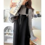 ジャンパースカート ふんわりフォルムが魅せる大人の抜け感♪バッククロスジップデザインバルーンジャンスカ（ロング）