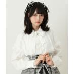 ブラウス シャツ 2wayレースケープリボンブラウス レディース
