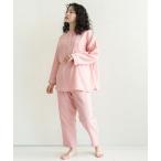 パジャマ ルームウェア 「着る保湿クリーム」Ｗガーゼスタンドカラー切替前開きパジャマ レディース