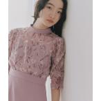 ショッピング成人式 ドレス エンブロイダリーコンビネーションドレス「kaene直営限定」結婚式 二次会 同窓会 成人式 パーティードレス