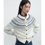 カーディガン wool fair isle cardigan ノルディック柄ラグラン袖カーディガン レディース