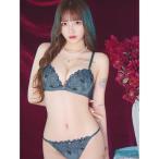 ブラジャー ショーツセット 「選べるショーツ」マスカレードディープフラワー育乳脇高ブラジャー＆フルバックショーツorTバック