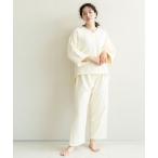 パジャマ ルームウェア 「着る保湿クリーム」Ｗガーゼ×無撚糸パイルVネックプルオーバーパジャマ8分袖 レディース