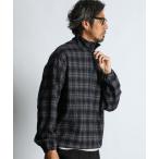 シャツ STAND COLLAR PO CHECK SHIRTS：スタンドカラー プルオーバーシャツ シャツアウター メンズ