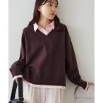 ニット セーター 「簡単におしゃれが叶う♪」シャツレイヤードプルオーバー レディース