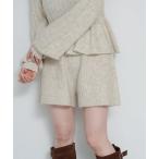 パンツ 「SETUP対応」リブニットショートパンツ レディース