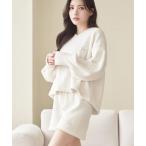 ショッピングショートパンツ パジャマ ルームウェア 「P.snow」Vネックトップス＆ショートパンツ レディース