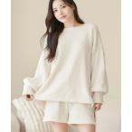 パジャマ ルームウェア 「P.snow」ボートネックトップス＆ショートパンツ レディース