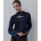 ニット セーター フロントアキマルチカラータイトニット(HARE) レディース