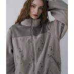 ショッピング刺繍 ブルゾン アウター フェイクレザーキリカエシシュウフリースジャケット(HARE) レディース