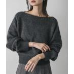 ニット セーター ボートネックヘアリーニット レディース