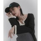 ニット セーター ヘンリーネックレイヤードセーター レディース