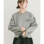 ニット セーター スウェットライククルーネックニット レディース