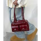 ショッピングハンドバッグ ハンドバッグ WEGO/「25年秋冬新作」ベルト2ポケットデザインボストンバッグ