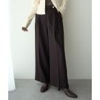 パンツ 金釦アクセントベルトワイドパンツ レディース