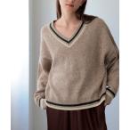 ニット セーター キラキラツィードチルデンニット レディース