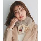 ショッピングスヌード ネックウォーマー スヌード MOOMIN ムーミン リサイクルエコファー ニット差込 ティペット リトルミイ 刺繍 レディース