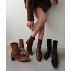 ブーツ ZOZOTOWN限定 新作 トゥキャップ モチーフ ヒールブーツ /51390 レディース