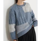 ニット セーター フェザーラメパネルニット レディース