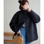 コート アウター ステンカラーシャギーミドルコート レディース