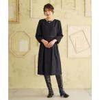 ショッピングローズ ワンピース 「ウールライク素材」サテンリボンワンピース