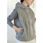 ベスト ジレ ニットと中綿キルティングの異素材組み合わせベスト レディース