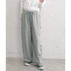 ショッピングオートミール パンツ サイドフリルスウエットパンツ レディース