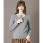 ニット セーター 2WAYレースカラーニット レディース