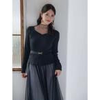 ショッピングマキシ ワンピース ビットニットドットチュールドッキングワンピース