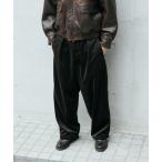 パンツ トリコット ベロア フェード オーバー パンツ メンズ