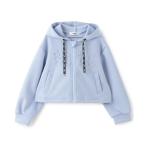 パーカー  エンボスロゴダンボールショートジップパーカー キッズ 子供服 女の子