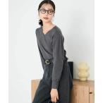 ニット セーター 「洗える」Vネック美ラクるパフスリーブニット「WEB限定」 レディース
