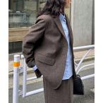 ジャケット テーラードジャケット 「セットアップ対応」ツィードオーバージャケット レディース